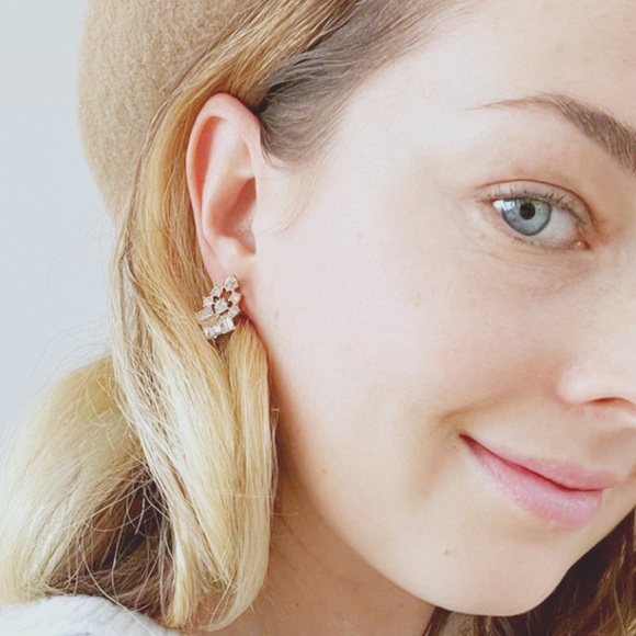 .75x.5” rhinestone cloister earrings - Picture 2 of 4